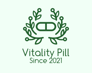 Green Herbal Pill logo design