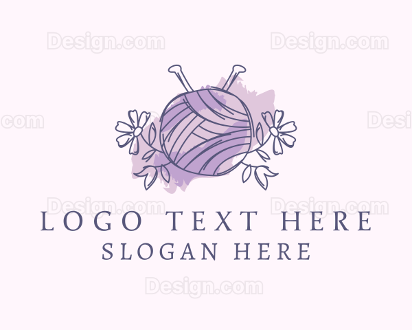Knitting Yarn Craft Logo