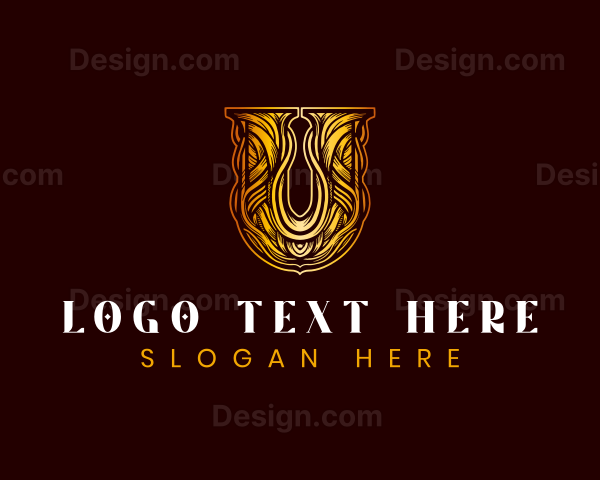 Luxury Decoration Letter U Logo