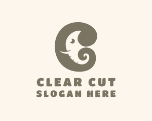 Animal Elephant Letter C logo design