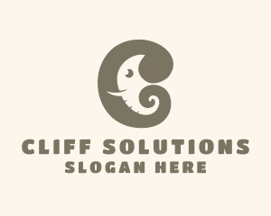 Animal Elephant Letter C logo design