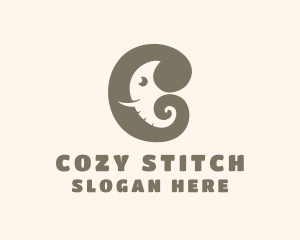 Animal Elephant Letter C logo design