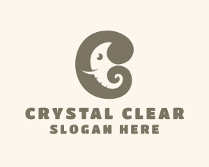 Animal Elephant Letter C logo design