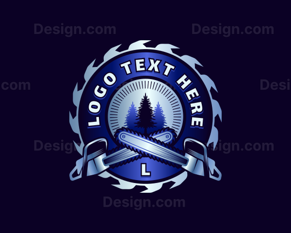 Chainsaw Woodworking Tree Logo