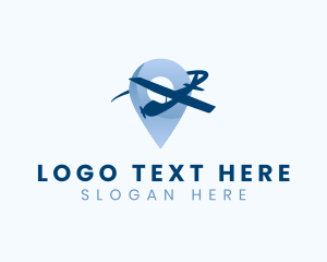 Airplane Location Pin Travel logo