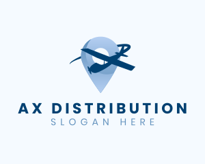 Airplane Location Pin Travel logo design