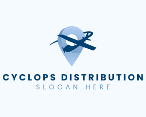 Airplane Location Pin Travel logo design