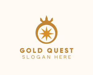 Gold Ring Crown logo design