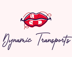 Red Lipstick Cosmetic Logo