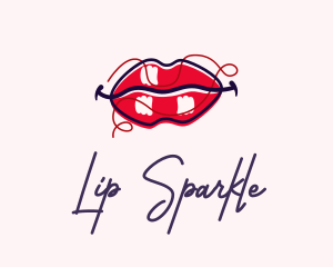 Red Lipstick Cosmetic logo design