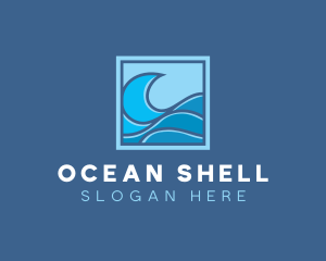 Surfing Ocean Wave logo design