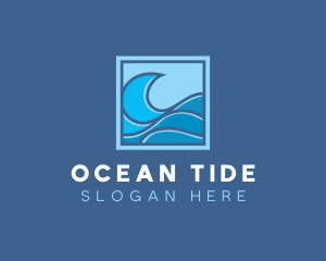 Surfing Ocean Wave logo design