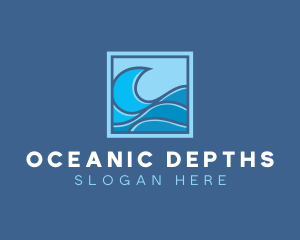 Surfing Ocean Wave logo design