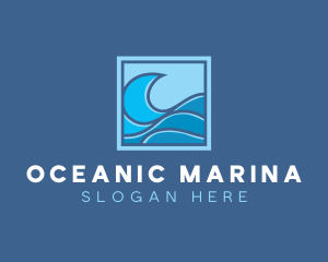 Surfing Ocean Wave logo design