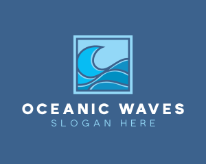 Surfing Ocean Wave logo design