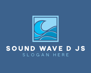 Surfing Ocean Wave logo design