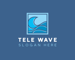 Surfing Ocean Wave logo design