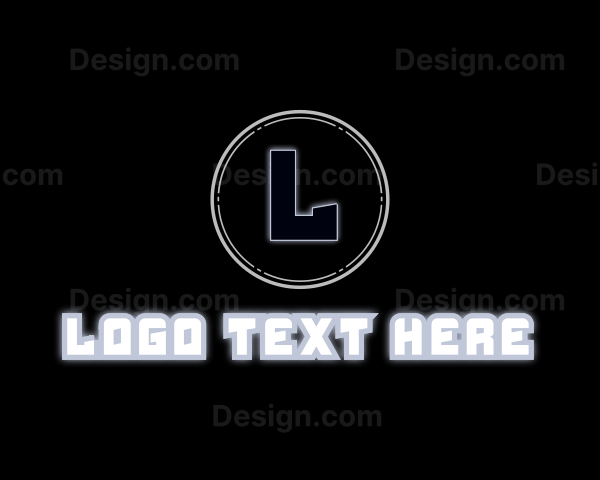 Glowing Futuristic Gaming Tech Logo
