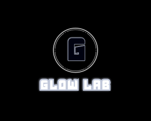 Glowing Futuristic Gaming Tech logo