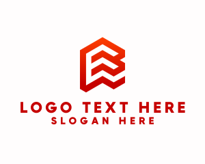 Red Isometric Letter E logo