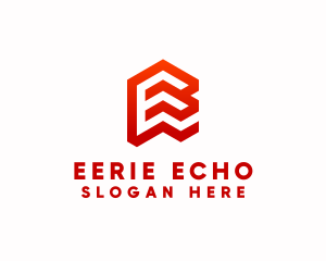 Red Isometric Letter E logo design