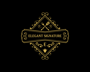 Elegant Restaurant Cuisine logo design