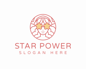 Girl Star Glasses logo design