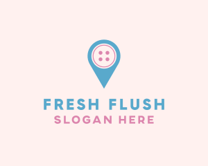 Button Location Pin logo design