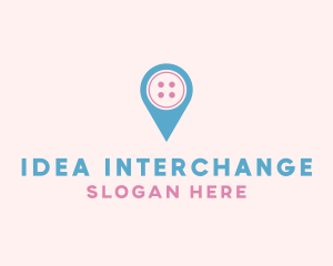 Button Location Pin logo design