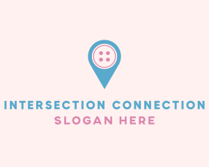 Button Location Pin logo design