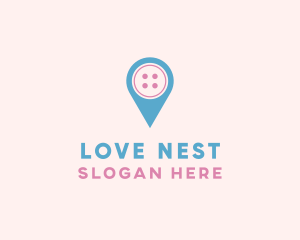 Button Location Pin logo design