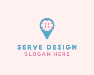 Button Location Pin logo design