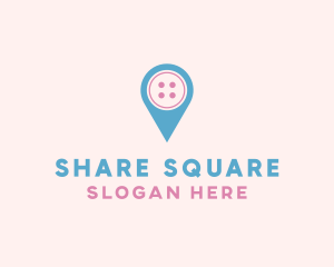 Button Location Pin logo design