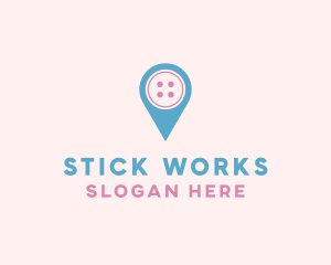 Button Location Pin logo design