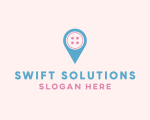 Button Location Pin logo design