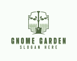 Gardening Shovel Fence logo design