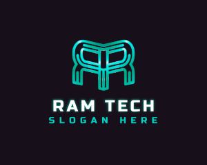 Digital Tech Letter R logo design