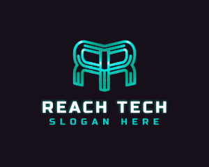 Digital Tech Letter R logo design