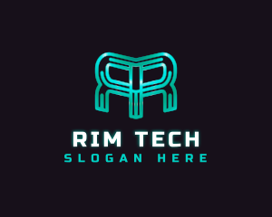 Digital Tech Letter R logo design