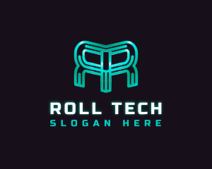 Digital Tech Letter R logo design