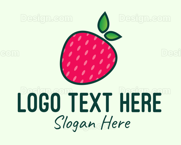 Red Organic Strawberry Logo