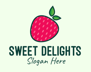 Red Organic Strawberry Logo