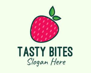 Red Organic Strawberry Logo