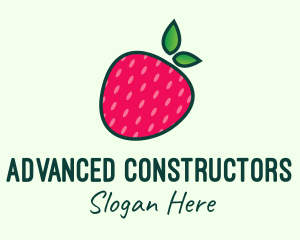 Red Organic Strawberry logo design