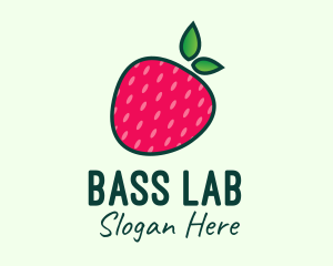 Red Organic Strawberry logo design