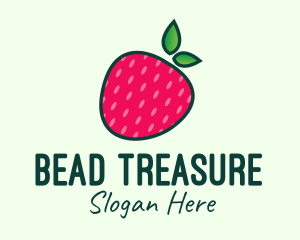 Red Organic Strawberry logo design