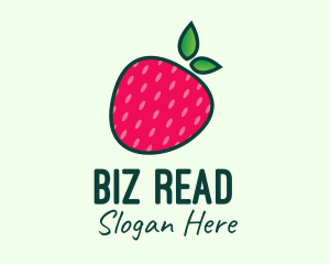 Red Organic Strawberry logo design