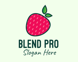 Red Organic Strawberry logo design