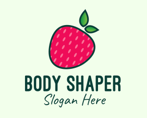 Red Organic Strawberry logo design