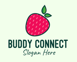 Red Organic Strawberry logo design